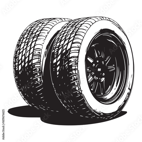 car wheels silhouette