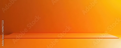 Empty orange studio platform