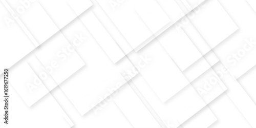 Abstract white background with texture pattern, layered geometric triangle shapes, white and grey glossy squares with faint geometric lines featuring intersecting patterns. background and design.