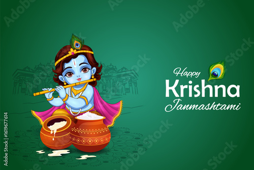 Lord Krishna Indian God Janmashtami festival holiday
