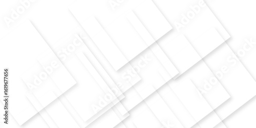 Abstract white background with texture pattern, layered geometric triangle shapes, white and grey glossy squares with faint geometric lines featuring intersecting patterns. background and design.
