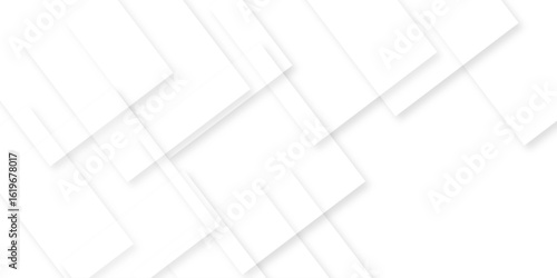 Abstract white background with texture pattern, layered geometric triangle shapes, white and grey glossy squares with faint geometric lines featuring intersecting patterns. background and design.