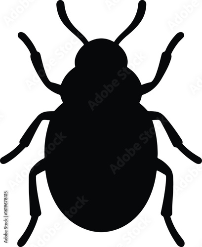 Silhouette insect beetle simple isolated design vector Illustrator