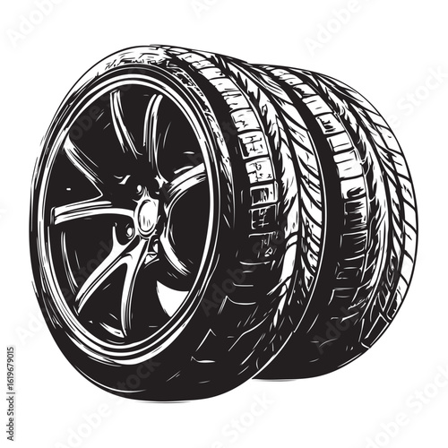car wheels silhouette