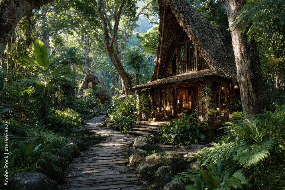 Charming Rustic Cabin in a Lush Green Forest Charming Rustic Cabin in a Lush Green Forest