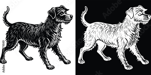 Unique vintage dog illustration perfect for pet lovers and classic designs with retro charm