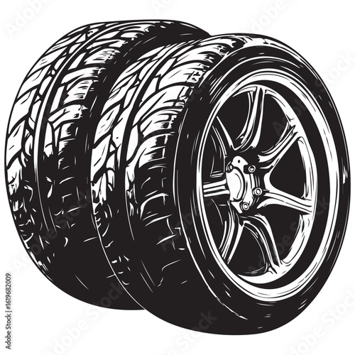 car wheels silhouette