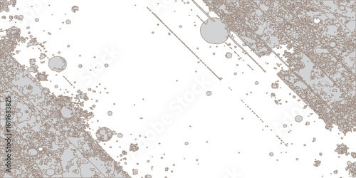 Abstract grunge texture with a vintage black paint splash design and dirty border pattern