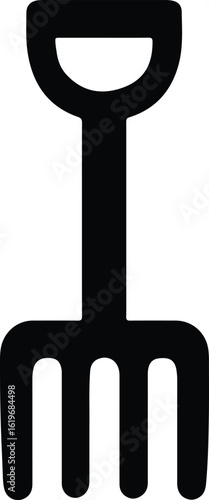 Silhouette pitchfork farm equipment minimalist style vector Illustrator