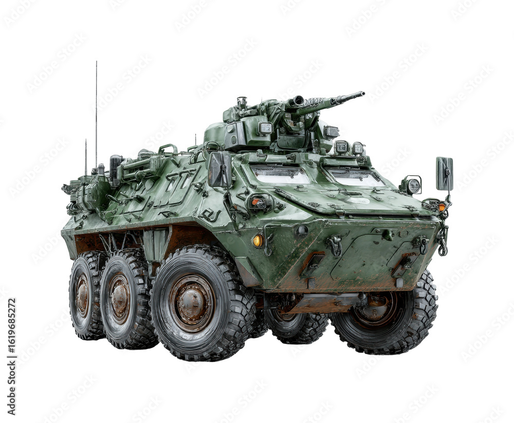 Military armored vehicle display urban environment high-detail strategic perspective isolated on transparent background, png Military armored vehicle display urban environment high-detail strategic perspective isolated on transparent background, png