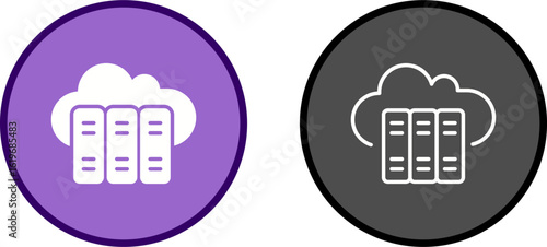Cloud Library Vector Icon