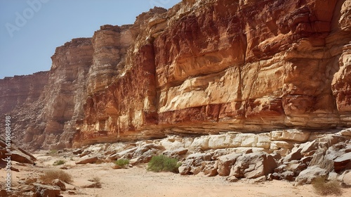 Wallpaper Mural Discover sandstone cliff walls with red and ochre layered erosion patterns showcasing natural geological artistry Torontodigital.ca