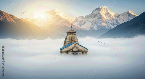 Wallpaper Mural Temple of Kedarnath – The Majestic Abode of Lord Shiva in the Himalayas Torontodigital.ca