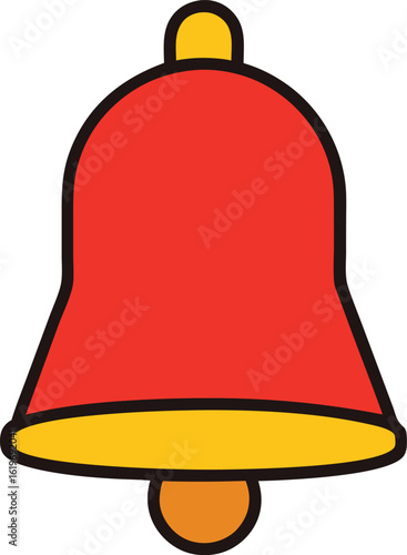 christmas bell ring icon on transparent background