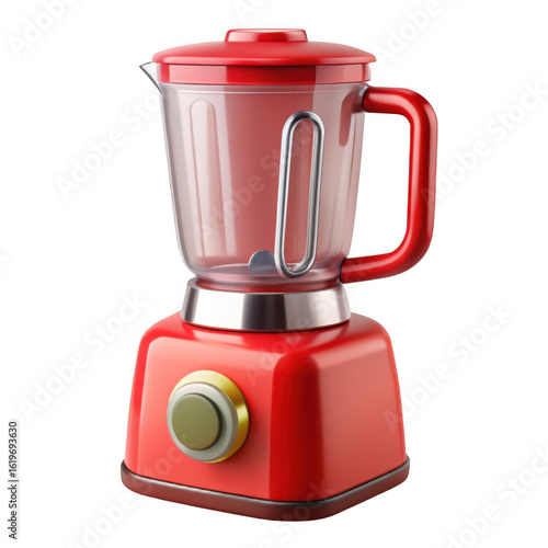 3d rendered retro red blender isolated on transparent background