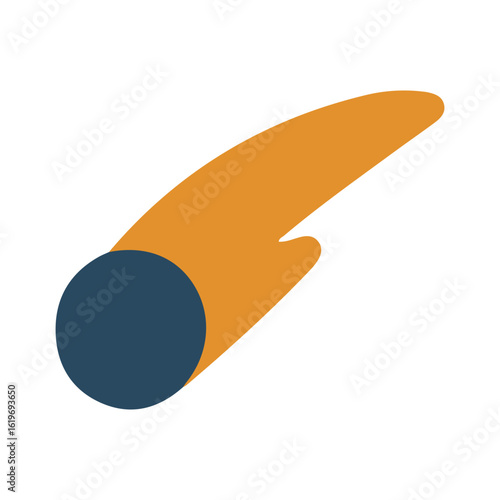 vector illustration of a commet Flat Space and Astronomy Icon