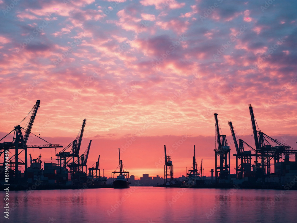 Obraz premium a wide shot of industrial landscape featuring