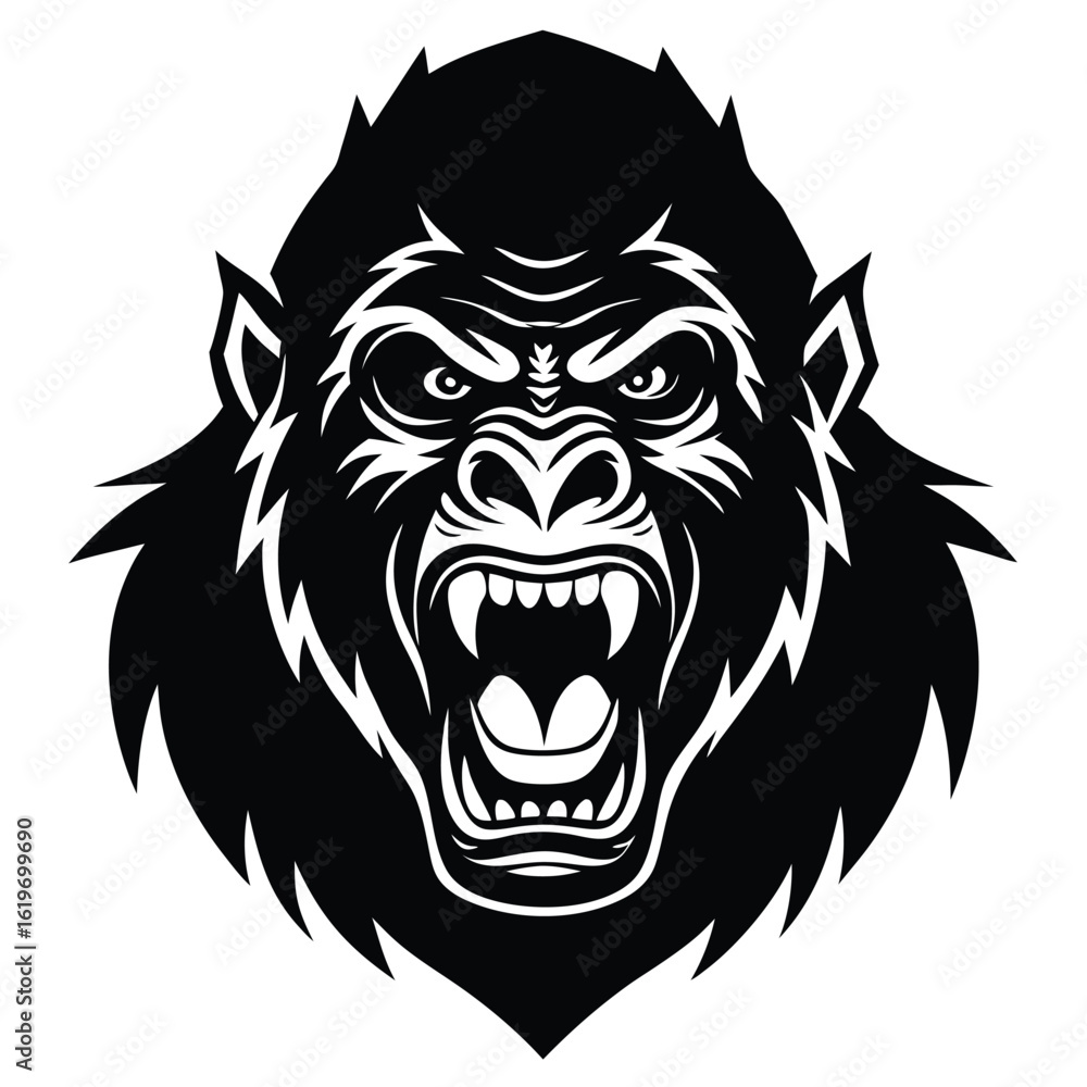 Obraz premium chimpanzee head tattoo