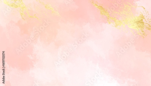 Delicate blush pink watercolor background with gold flecks