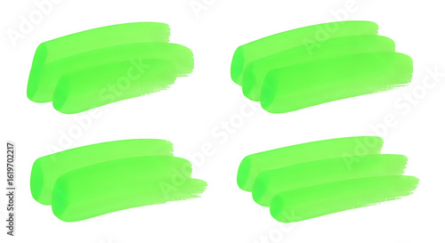 Highlighter Style Green Brush Lines on Transparent Layer