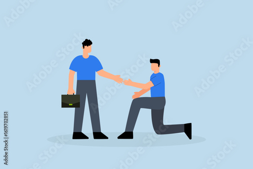 Compassionate entrepreneur extends support to rescue struggling associate. 
