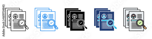 recruitment icon set multiple style collection