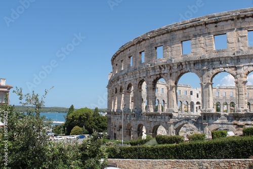 The Pula Arena from the mainland