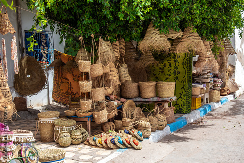 View of a street in Hergla, a village in central Tunisia