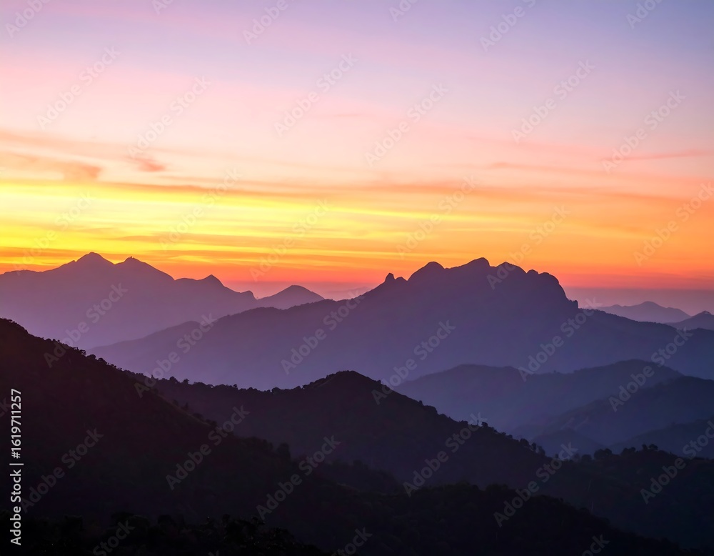 Obraz premium Mountain sunrise panorama (4)