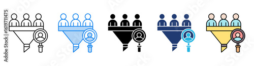 screening icon set multiple style collection