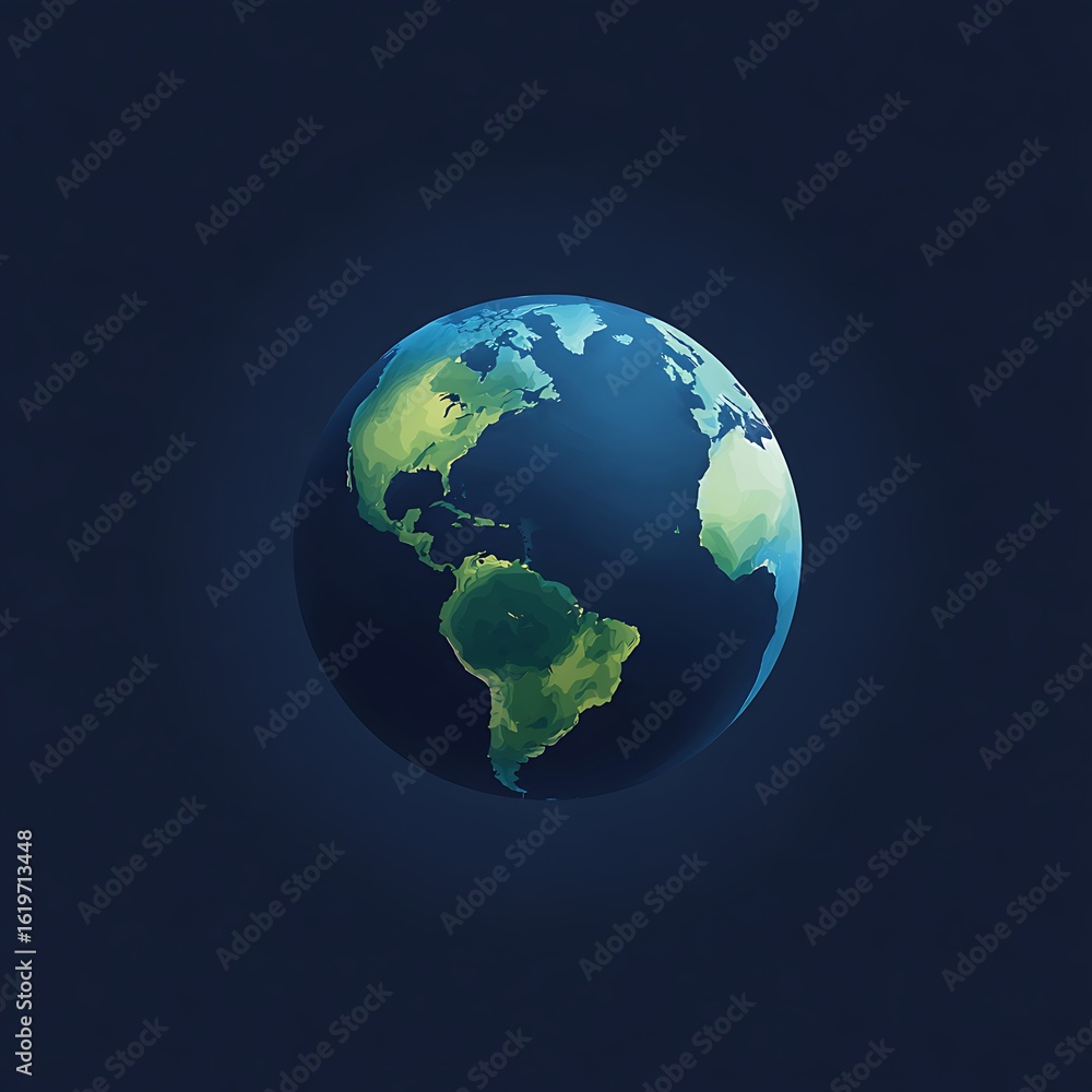 Fototapeta premium Low Poly Earth Globe Illustration