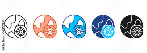 World Icon Set Multiple Style Collection