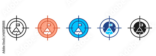 Objective Icon Set Multiple Style Collection