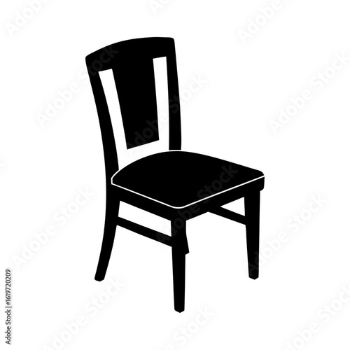 Chair silhouette icon in flat wooden design home furniture vector perfect for interior and decor visuals