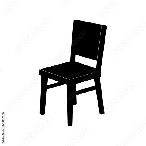 Chair silhouette icon in flat wooden style minimal home decor vector ideal for furniture illustrations