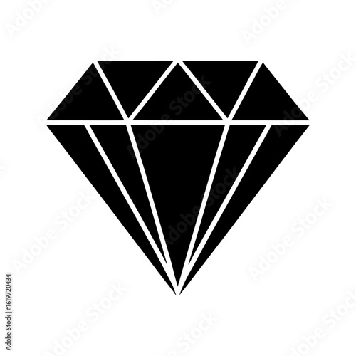 Diamond silhouette icon for jewelry and luxury white background gem vector ideal for elegant design use