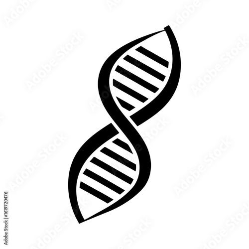 DNA double helix silhouette icon in science style clean biology vector perfect for research and medical design