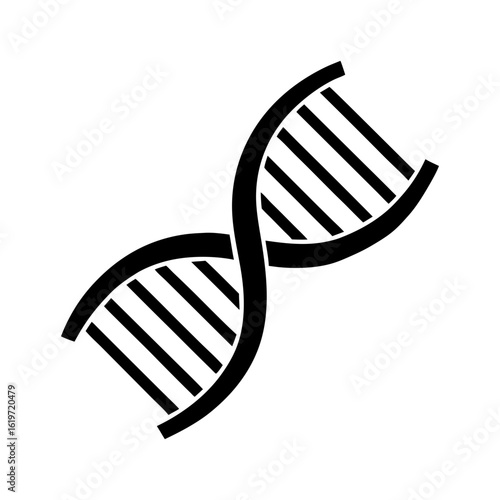 DNA double helix silhouette icon in science theme minimal molecular vector ideal for educational content