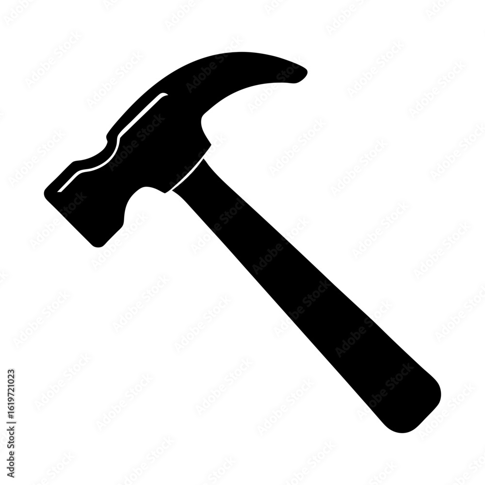 Hammer silhouette icon for builder and tools clean flat design ideal for maintenance and hardware themes Hammer silhouette icon for builder and tools clean flat design ideal for maintenance and hardware themes