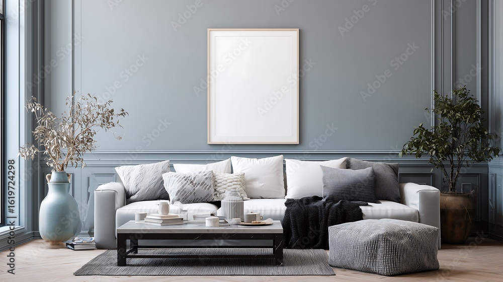 Fototapeta premium Minimalist A-Series Frame Mockup for Modern Scandinavian Interiors