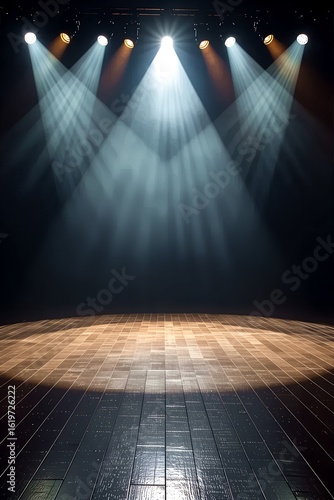 Empty Stage with Spotlights
