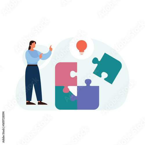 Problem Solving Vector illustration which can easily modify or edit