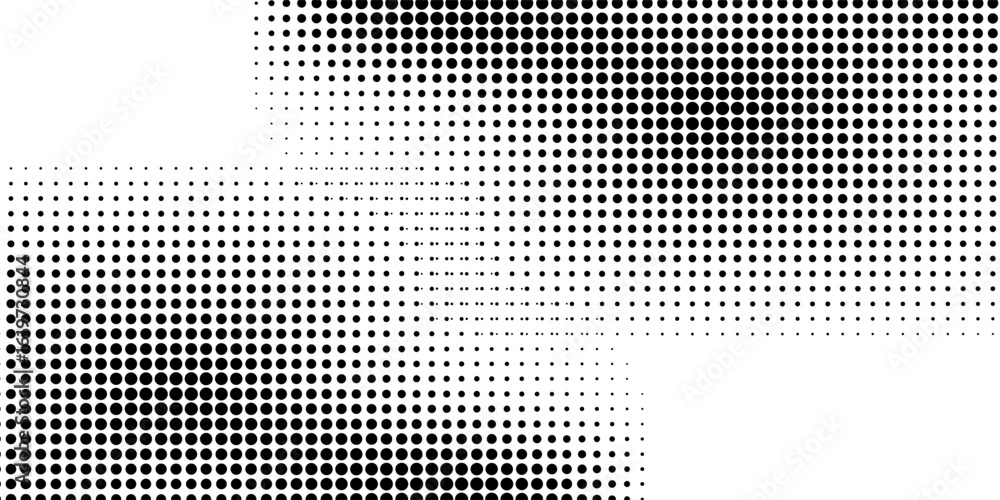 Fototapeta premium Corner halftone texture. Dotted gradient pattern background. Abstract faded comic pop art wallpaper. banner, poster, flyer, cover. Vector illustration