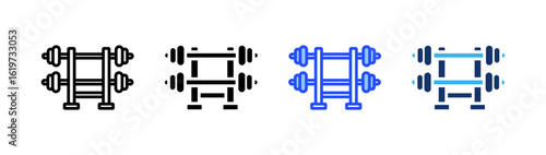 Squat Rack Icon Collection With Multiple Styles