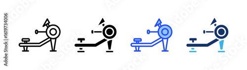 Rowing Machine Icon Collection With Multiple Styles