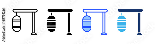 Punching Bag Icon Collection With Multiple Styles