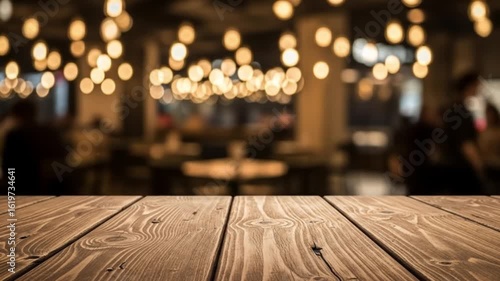 Wooden with Blurry Lights Background, placement background, Creative product platform stage mockup, presentation