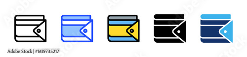 Wallet Icon Collection With Multiple Styles