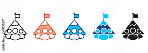 Hard Work Icon Set Multiple Style Collection