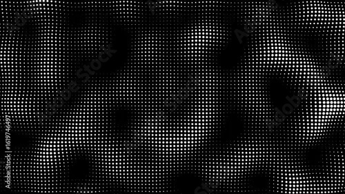 Abstract black and white gradient halftone dotted background.comic dots 